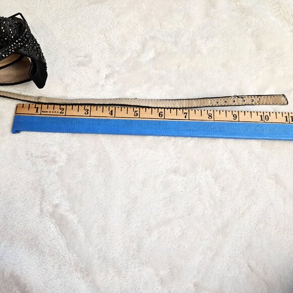 INC Black Rhinestone Embellished Platform Heels With Ankle Strap & Stiletto  Siz - Picture 11 of 12